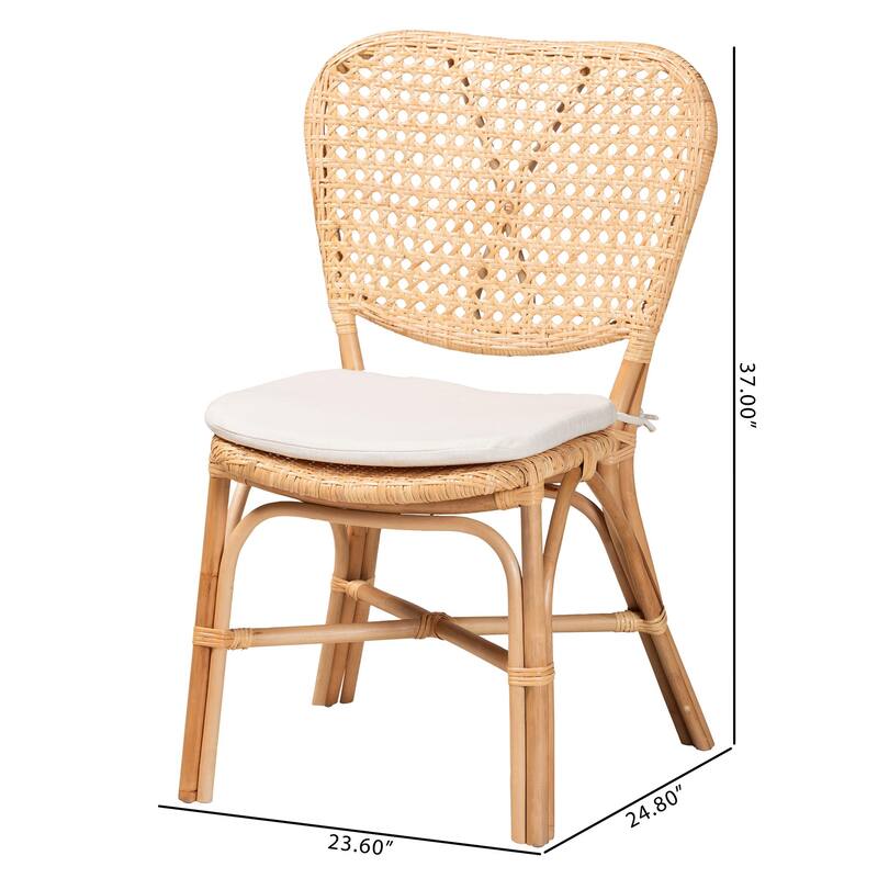 Nadira Bohemian Natural Brown Finished Rattan Dining Chair