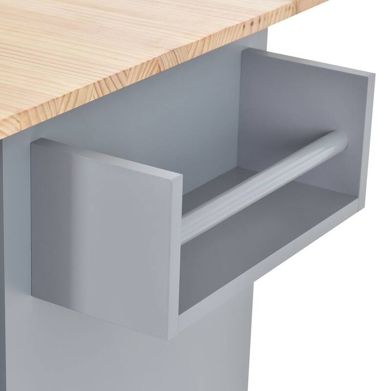 Rolling Mobile Kitchen Island with Wheels Drop Leaf, Solid Wood Top