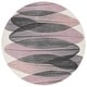 preview thumbnail 57 of 90, SAFAVIEH Hollywood Mergita Mid-Century Modern Abstract Rug 6'7" Round - Ivory/Purple