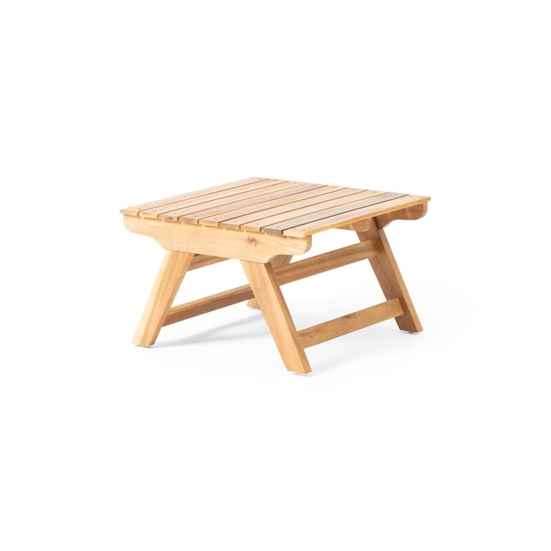 Sedona Outdoor 4 Seater Acacia Wood Chat Set with Side Table and Coffee Table by Christopher Knight Home