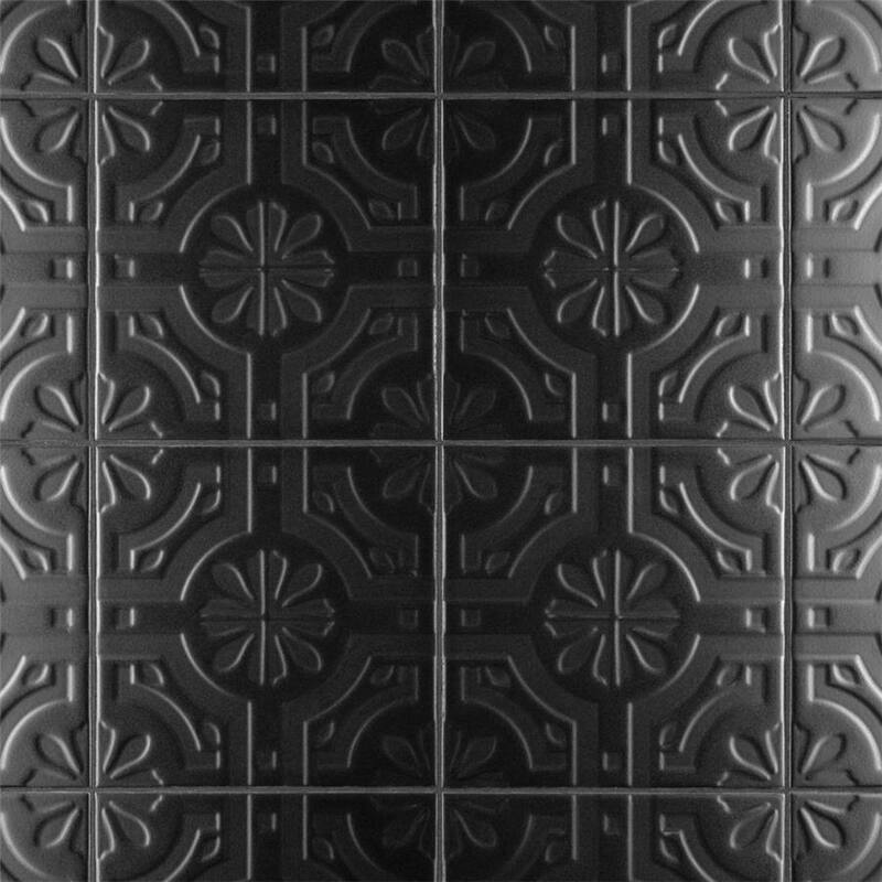 Merola Tile Triplex Real Black 7-3/4" x 7-3/4" Ceramic Wall Tile