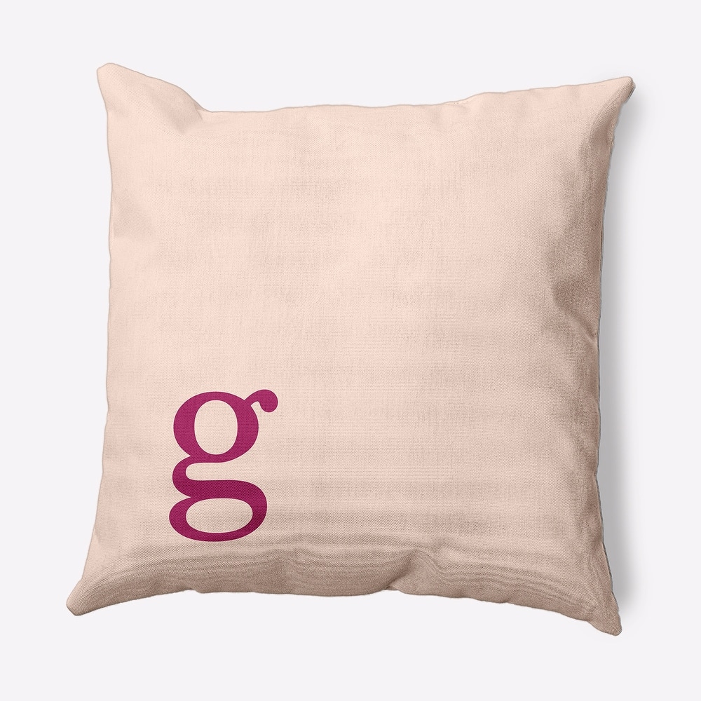 Modern Monogram Indoor/Outdoor Throw Pillow-G