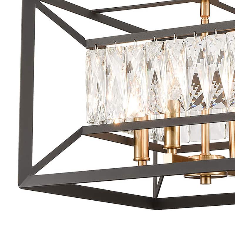 Elk Home Starlight Charcoal With Metal Shade 4 Light Chandelier