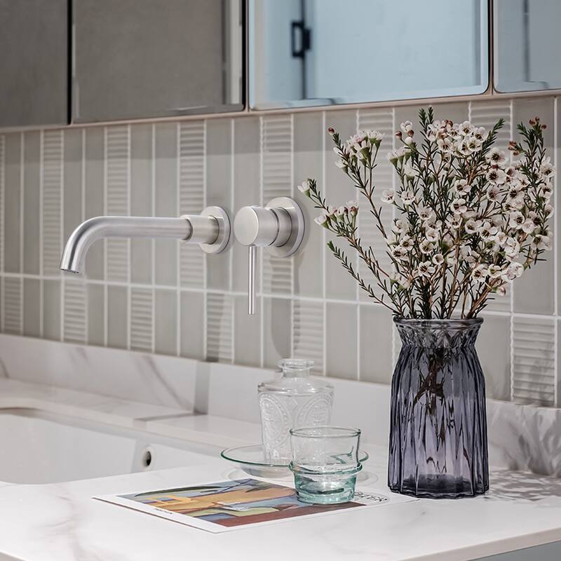 WOWOW Wall Mount Single Handle Bathroom Faucet