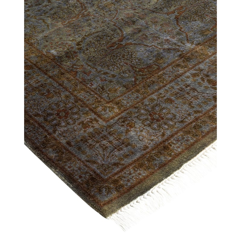 Overton Hand Knotted Wool Vintage Inspired Modern Contemporary Overdyed Brown Area Rug - 2' 7" x 4' 4"