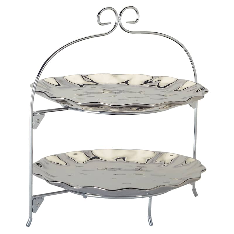 Certified International Silver Coast 2 Tier Rack with 11in Plates