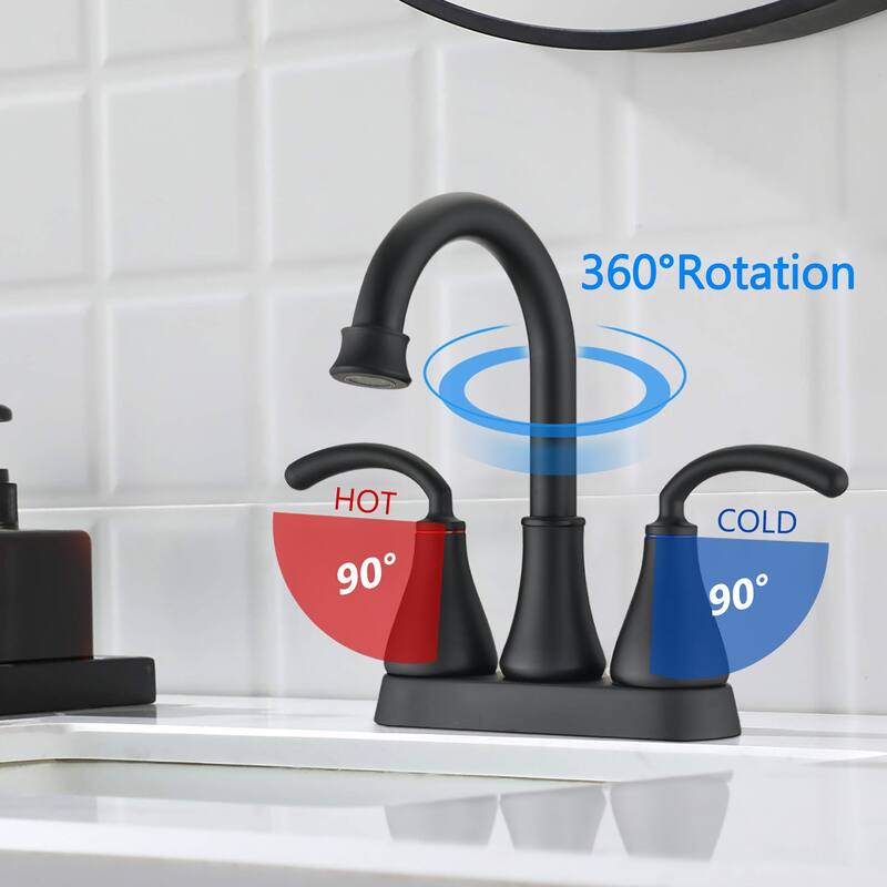Double Handle Bathroom Faucet with Pop-up Drain