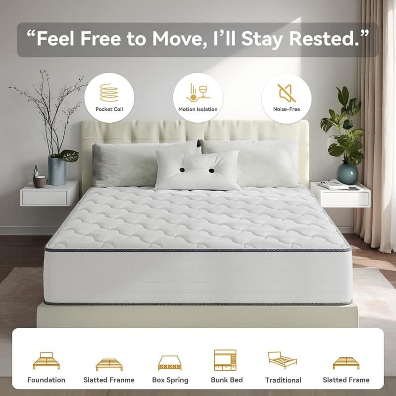 SweDrea 8/12 in Medium Firm Gel-infused Memory Foam Hybrid Mattress Cooling and Breathable with CertiPUR-US, SGS and OEKO-TEX