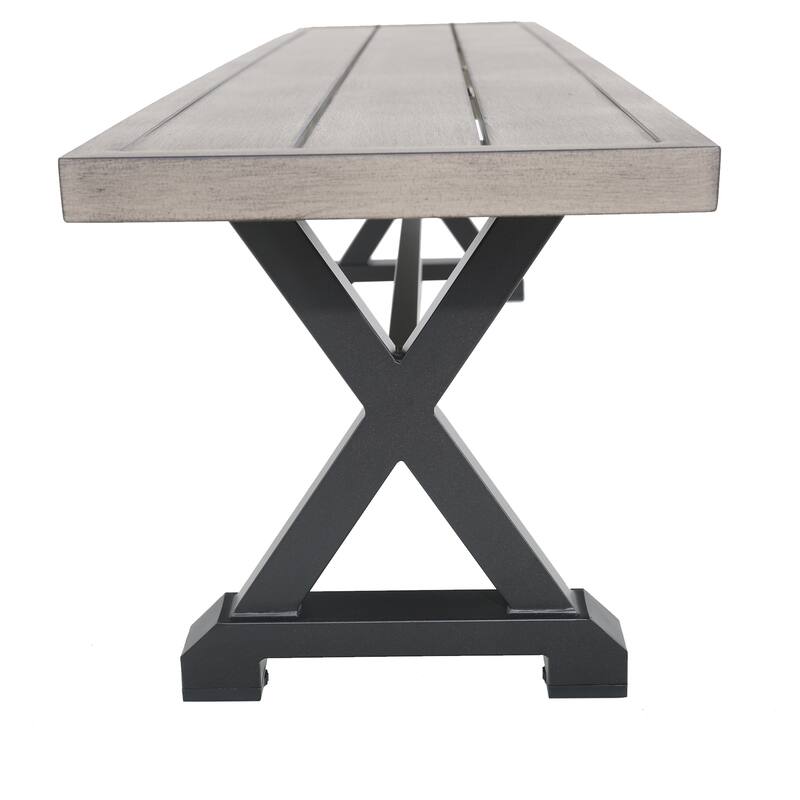 Dining Bench, Outdoor Patio Bench, Metal Benches for Garden, Porch, Backyard
