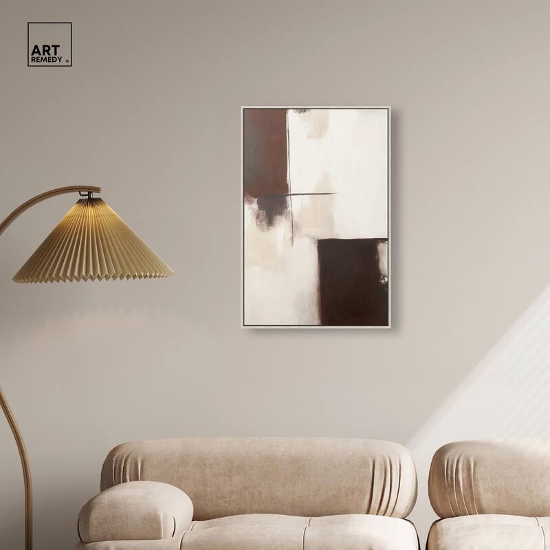 Burgundy and Beige Canvas by Art Remedy