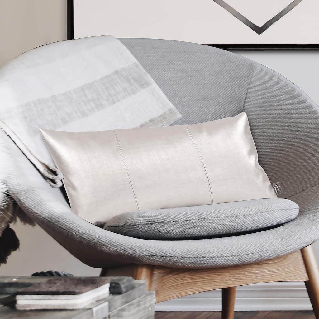 Allan Andrews Metallic Faux Leather Luxe Throw Pillow