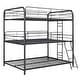 preview thumbnail 3 of 17, Metal Furniture Triple Bunk Bed with Ladder and Fence for Bedroom, Kids, Boys and Girls