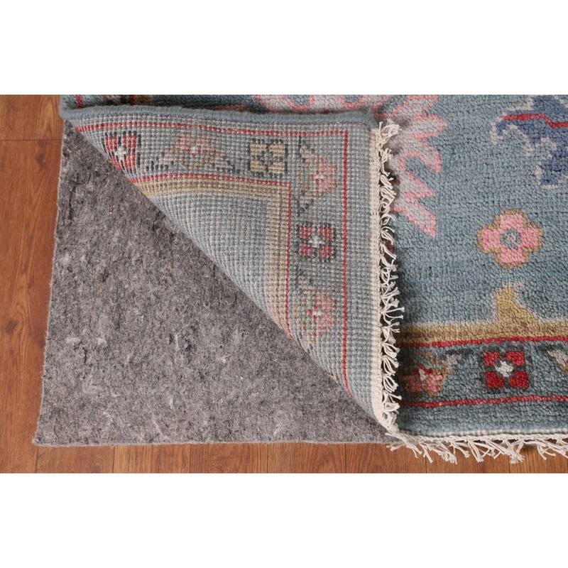 All-Over Floral Oushak Indian Area Rug Handmade Wool Carpet - 9'1"x 11'9"