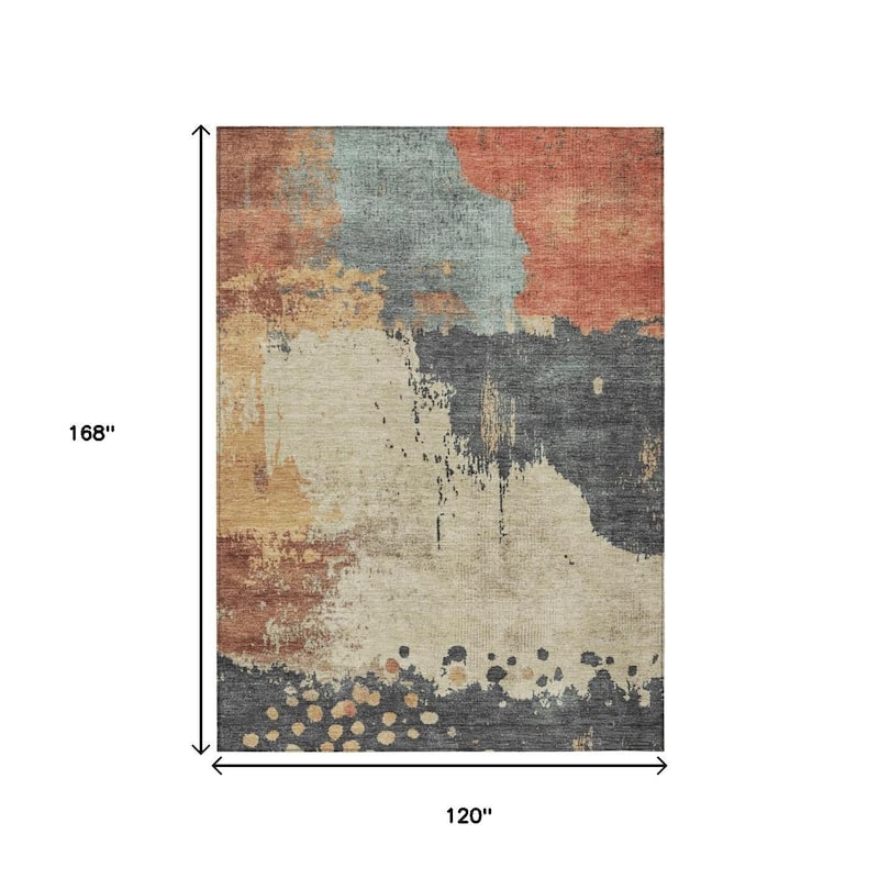 HomeRoots Abstract Transitional Rectangle Outdoor Rug