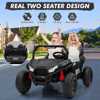 24V Ride On Car Utv 2 Seater, Off-Road Kids Electric Vehicles with Metal Frame