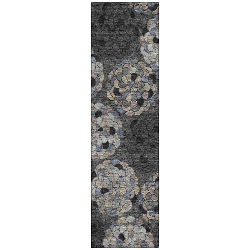 Machine Washable Indoor/ Outdoor Mosaic Cluster Chantille Rug