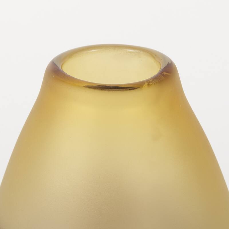 HomeRoots 8" Yellow Abstract Cylinder Crystal Glass Table Vase