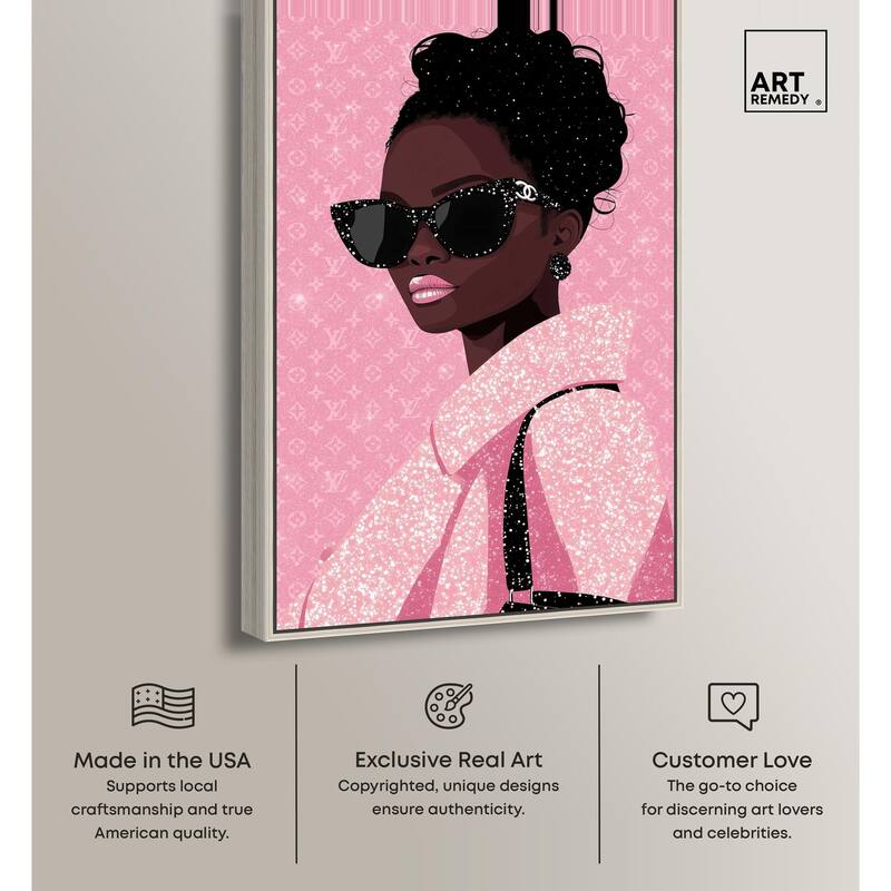 Pink Luxury Woman Canvas by Art Remedy
