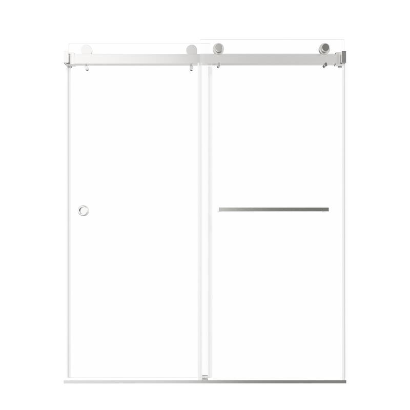 59 in. W x 72 in. H Sliding Frameless Shower Door with Tempered Glass - 59" x 72"