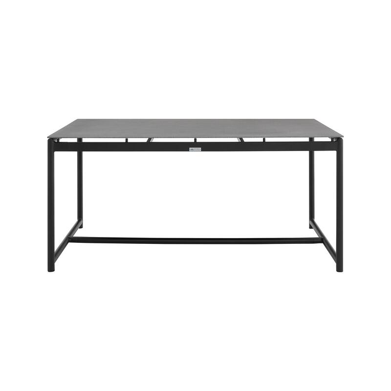 Outdoor Dining Table - Aluminum & Teak Patio Table - 6 Seater - Modern Design - 63