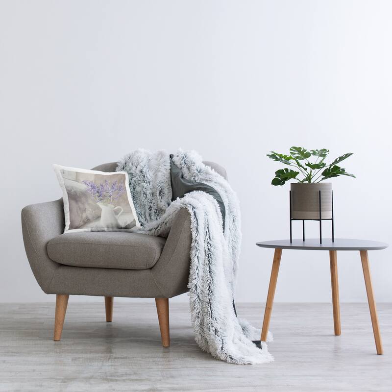 Stupell Lavender Sprigs in Vase Printed Throw Pillow by LSR Design Studio