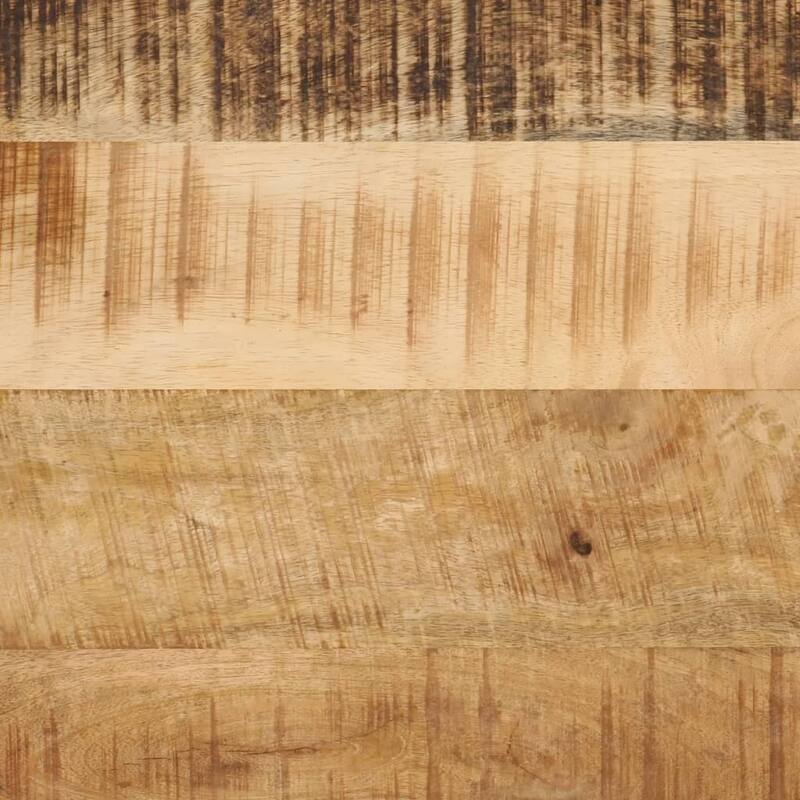 vidaXL Bathroom Sink Cabinet Black and Natural Mango Wood - 13.8 x 21.7 x 23.6 in