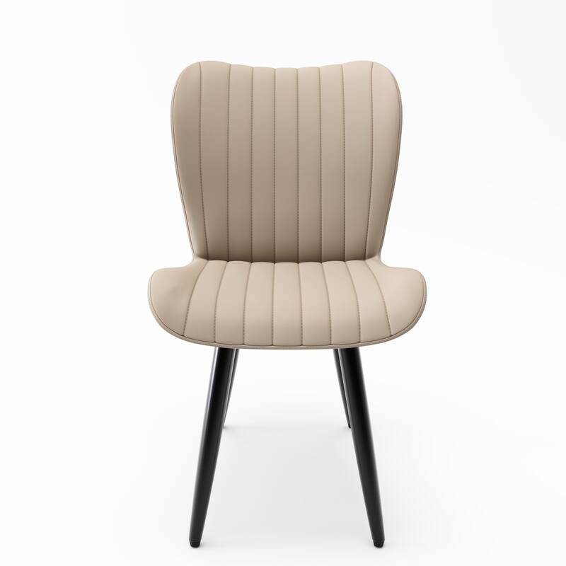 19.7" Modern PU Leather Dining Chairs with Metal Legs, Set of 4