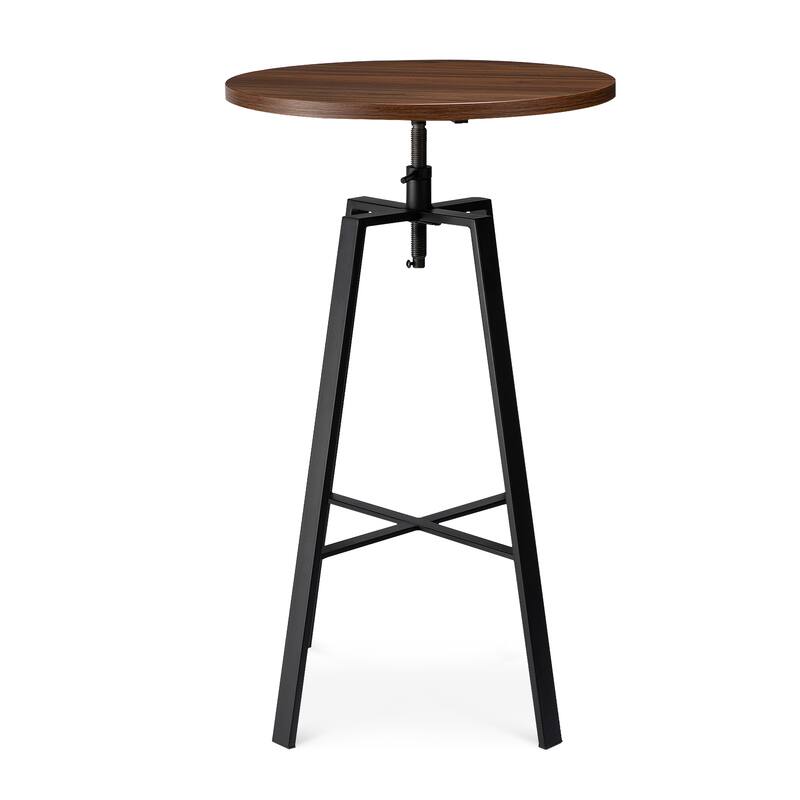 Glitzhome Modern 3-Piece Wooden Swivel Bar Stools & Height Adjustable Pub Table Set