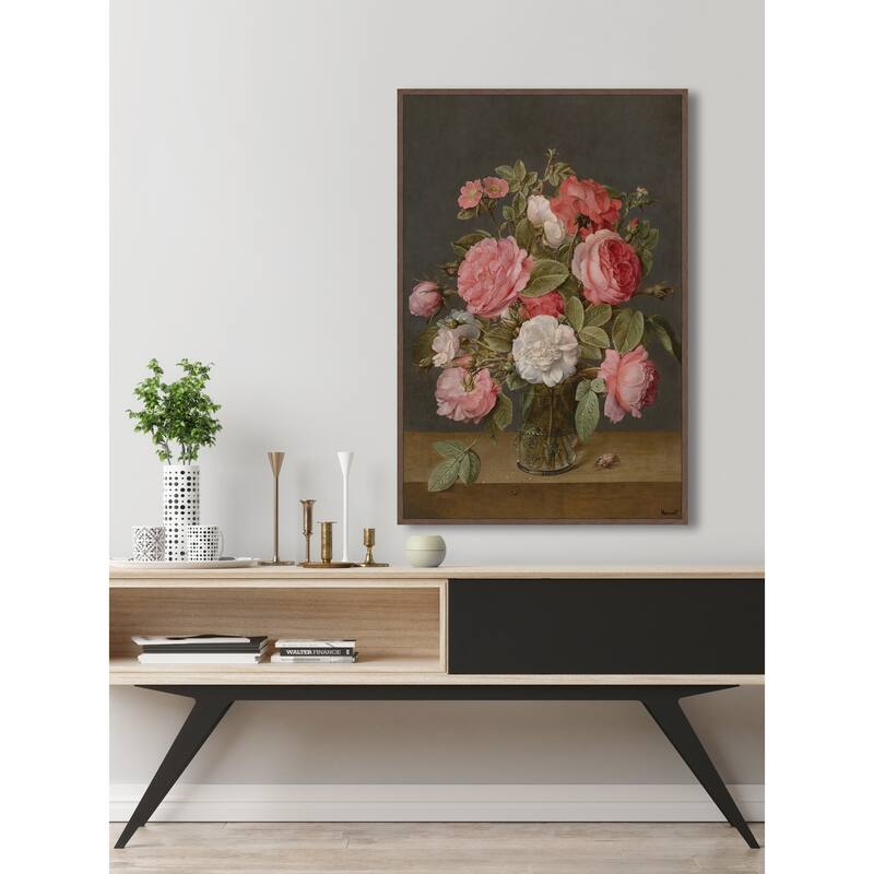 Love Like Flowers Floater Framed Print on Canvas