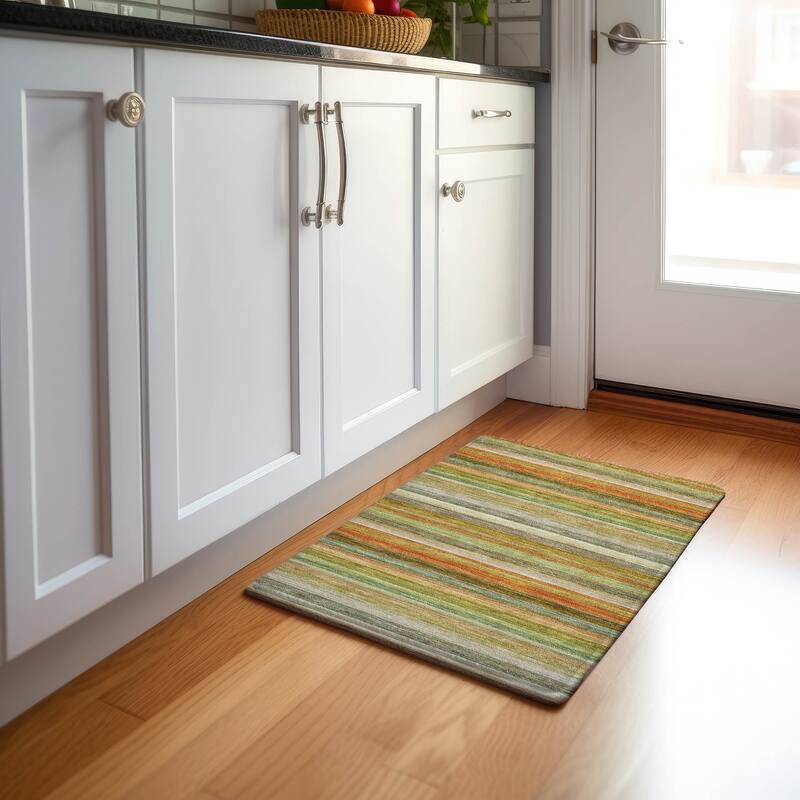 Premium Washable Super Soft Ombre Stripes Mayfield Rug - Aloe - 1' 8" x 2' 6" - Rectangle