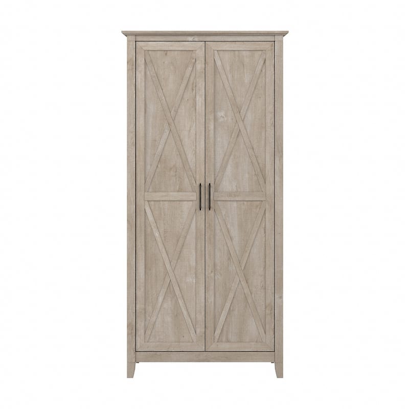 Key West Tall Bathroom Cabinet with Doors & Shelves by Bush Furniture