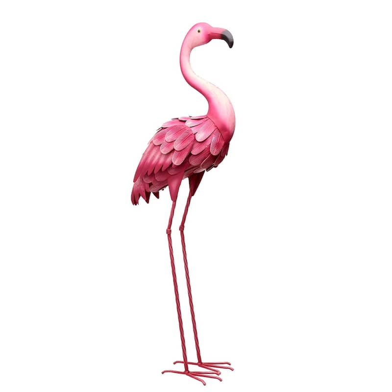Southern Patio 35 in. H Pink Metal Lawn Flamingo