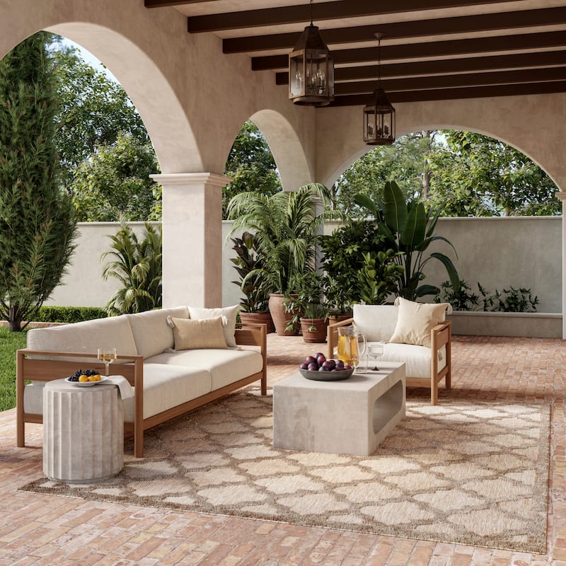 Nourison Easy Care Indoor/Outdoor Moroccan Trellis Area Rug - 8' x 10' - Natural/Beige