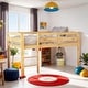preview thumbnail 2 of 7, Contemporary Design Twin Wood Low Loft Beds with Ladder, Solid Construction & Versatility Galore, Maximized Space, Walnut
