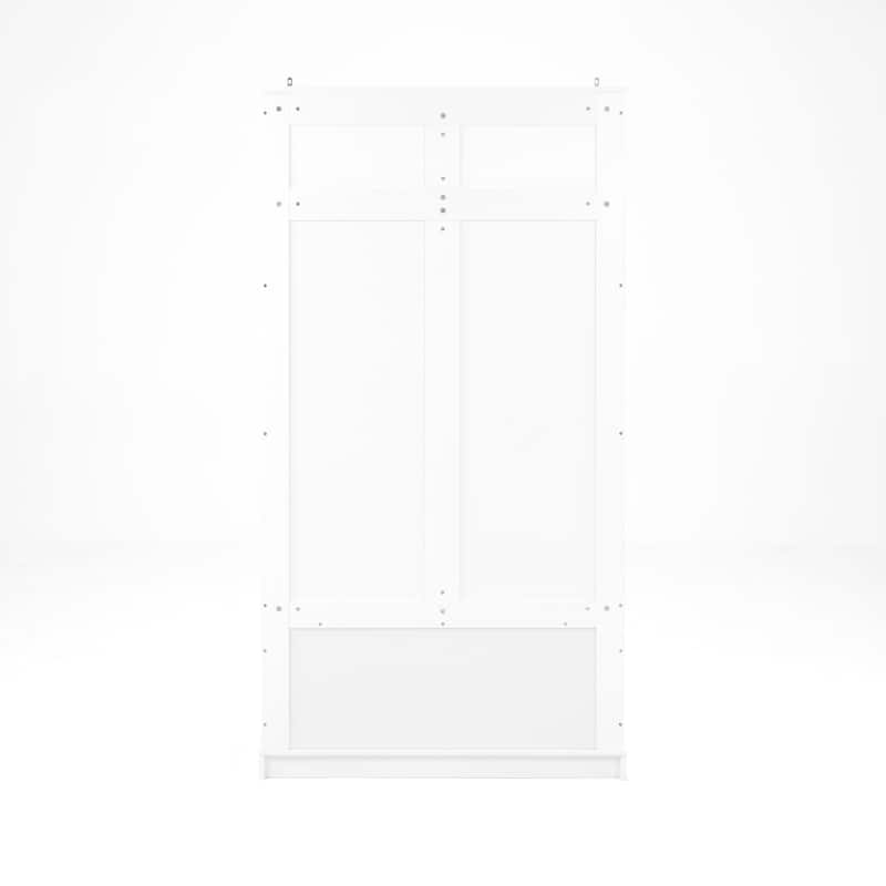 Entryway Bench with 5-Hook Coat Rack & Shoe Storage