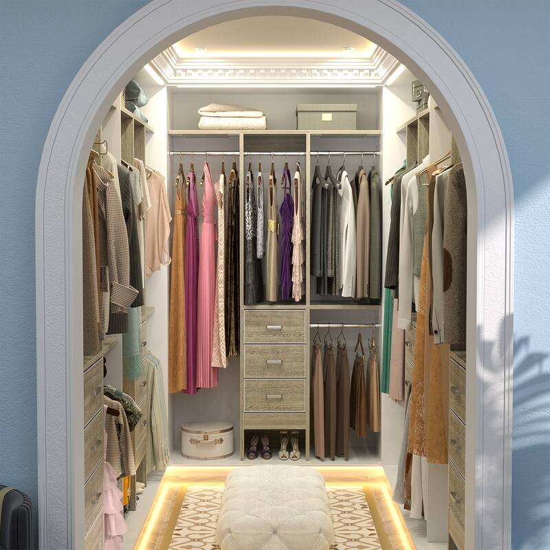 4FT Kid's Closet System with Fabric Drawers for Small Closet, Closet Organizer for Walk-in/ Reach-in Closet