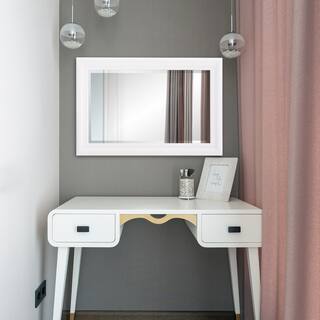 Allan Andrews Copper Grove Lilas Matte White Rectangular Wall Mirror