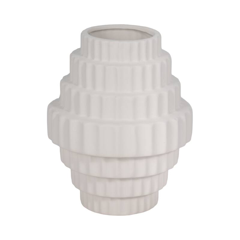 Sagebrook Home Textured Staggered Vase, White