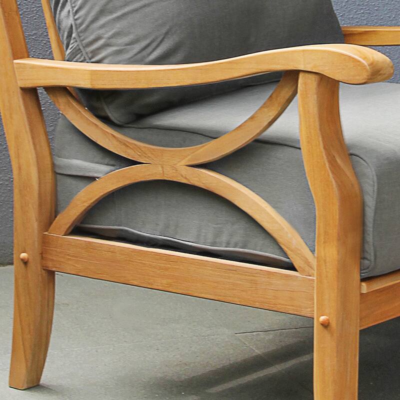 Cambridge Casual Lowell 4-piece Teak Wood Patio Conversation Set with cushion