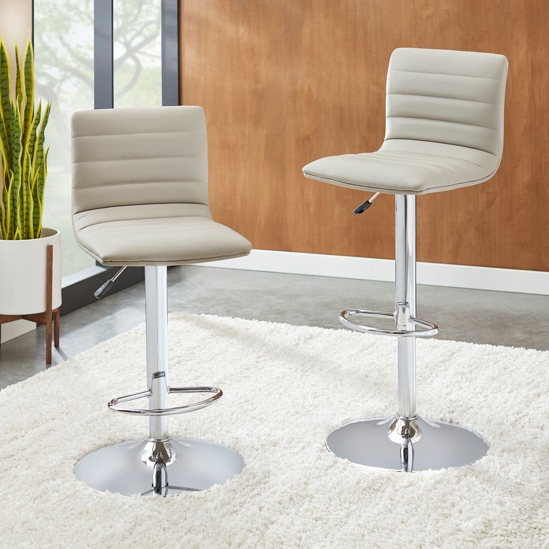Taupe leather counter best sale stools