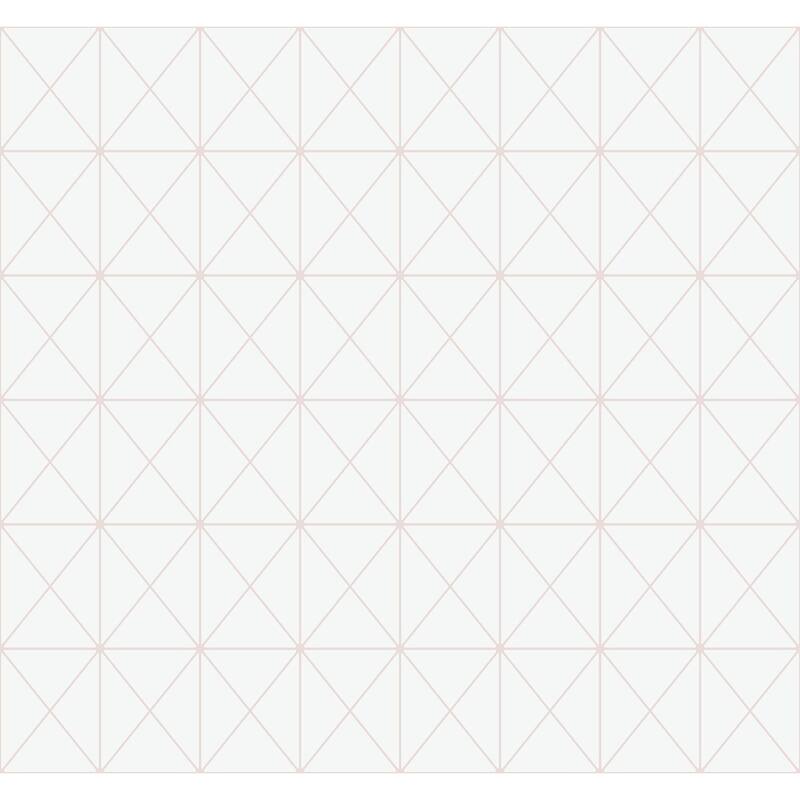Seabrook Designs Triangle Geo Unpasted Wallpaper - 27 in. W x 27 ft. L - Blush Glitter and Off-White