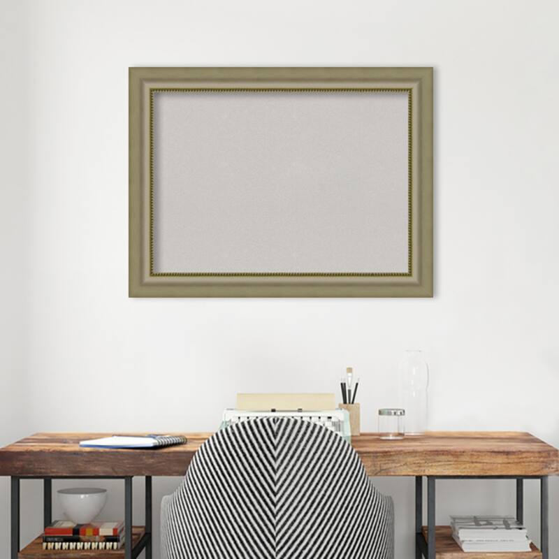 Vegas Silver Wood Framed Grey Corkboard Bulletin Board