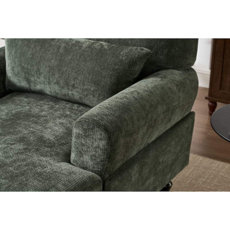 GDFStudio - Marcelline Chaise Lounge Recliner with Solid Wood Frame and Cushion