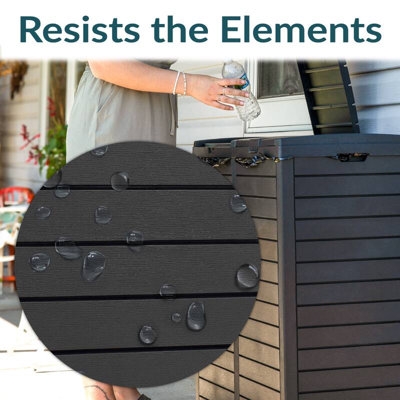 78-Gallon Double Patio Trash Can with Lid - Black