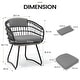 preview thumbnail 10 of 17, 9PC Patio Outdoor Aluminum Dining Table Sets with Umbrella Hole with Rattan Chair