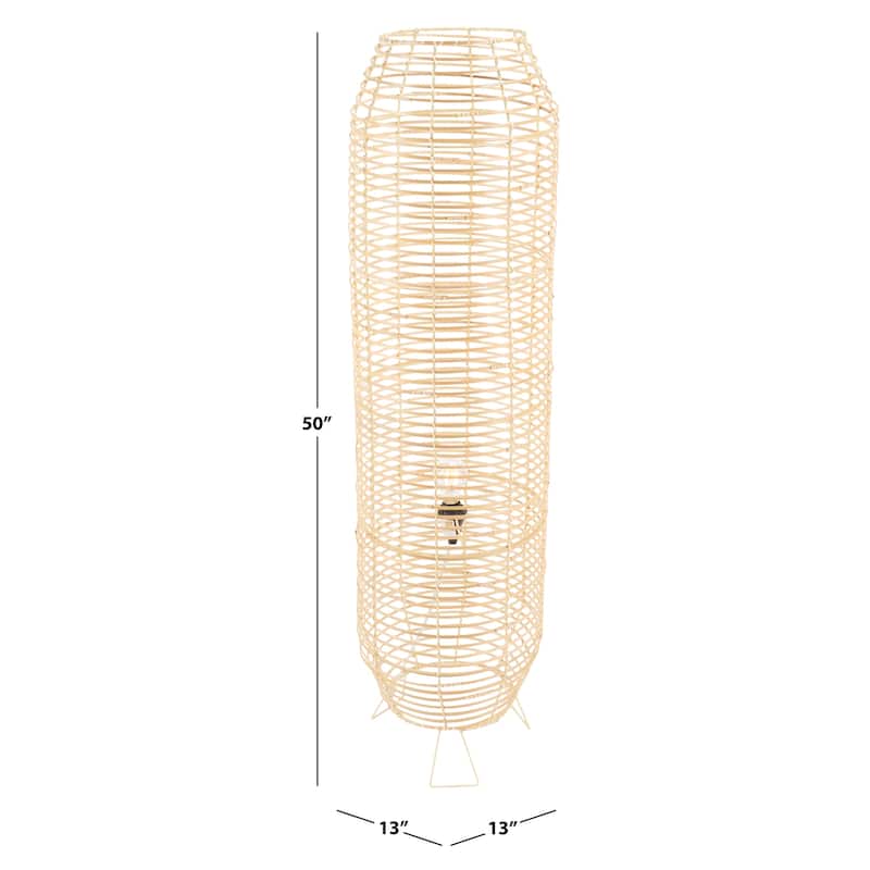 SAFAVIEH Lighting Wilde Tropical Coastal Boho 50-inch Floor Lamp - 13 in. W x 13 in. D x 50 in. H
