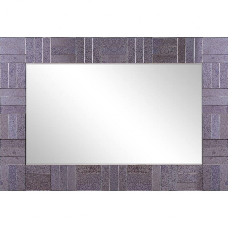 HomeRoots 35" Gray Glass Framed Accent Mirror - 23.63