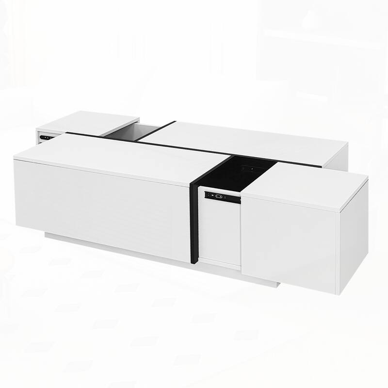 Coffee Table with 2 Hidden Storage Space and 2 Drawers for Living Room