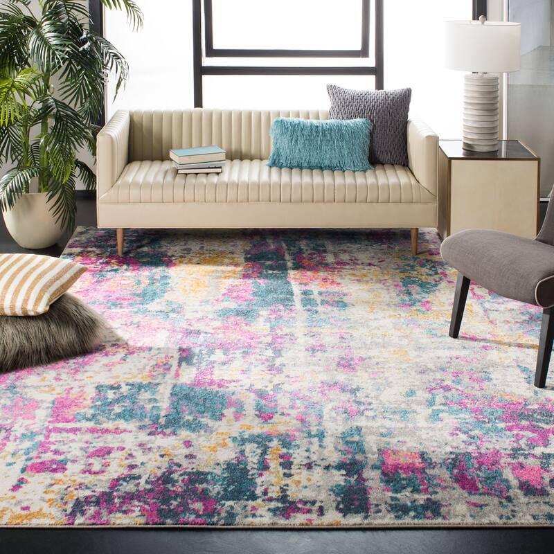 SAFAVIEH Madison Velia Vintage Boho Oriental Rug - 6' x 9' - Ivory/Blue