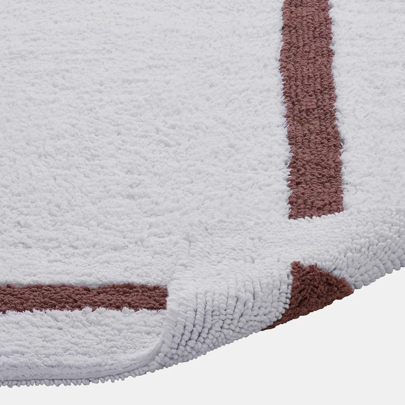 Better Trends Hotel Collection in Race Track 100% Cotton Super Absorbent Reversible Double Sided Machine Washable Bath Mat Rug